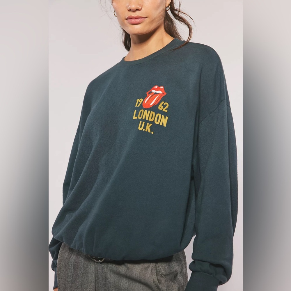 Free People/DAYDREAMER Rolling Stones UK Crewneck👅🎸🤘🏽 - Picture 3 of 9